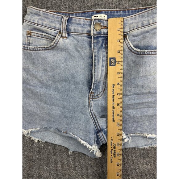 Billabong Denim Shorts Womens 26 Light Wash Cutoff Raw Hem Frayed High Rise - Picture 4 of 6